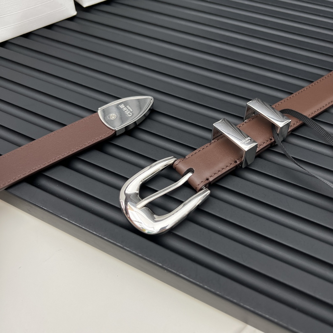 CELINE WESTERN medium belt in smooth calfskin