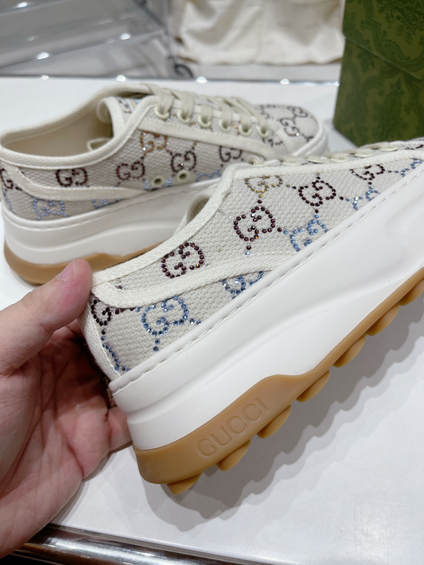 Gucci Explosive Presbyopia Canvas Casual Platform Shoes