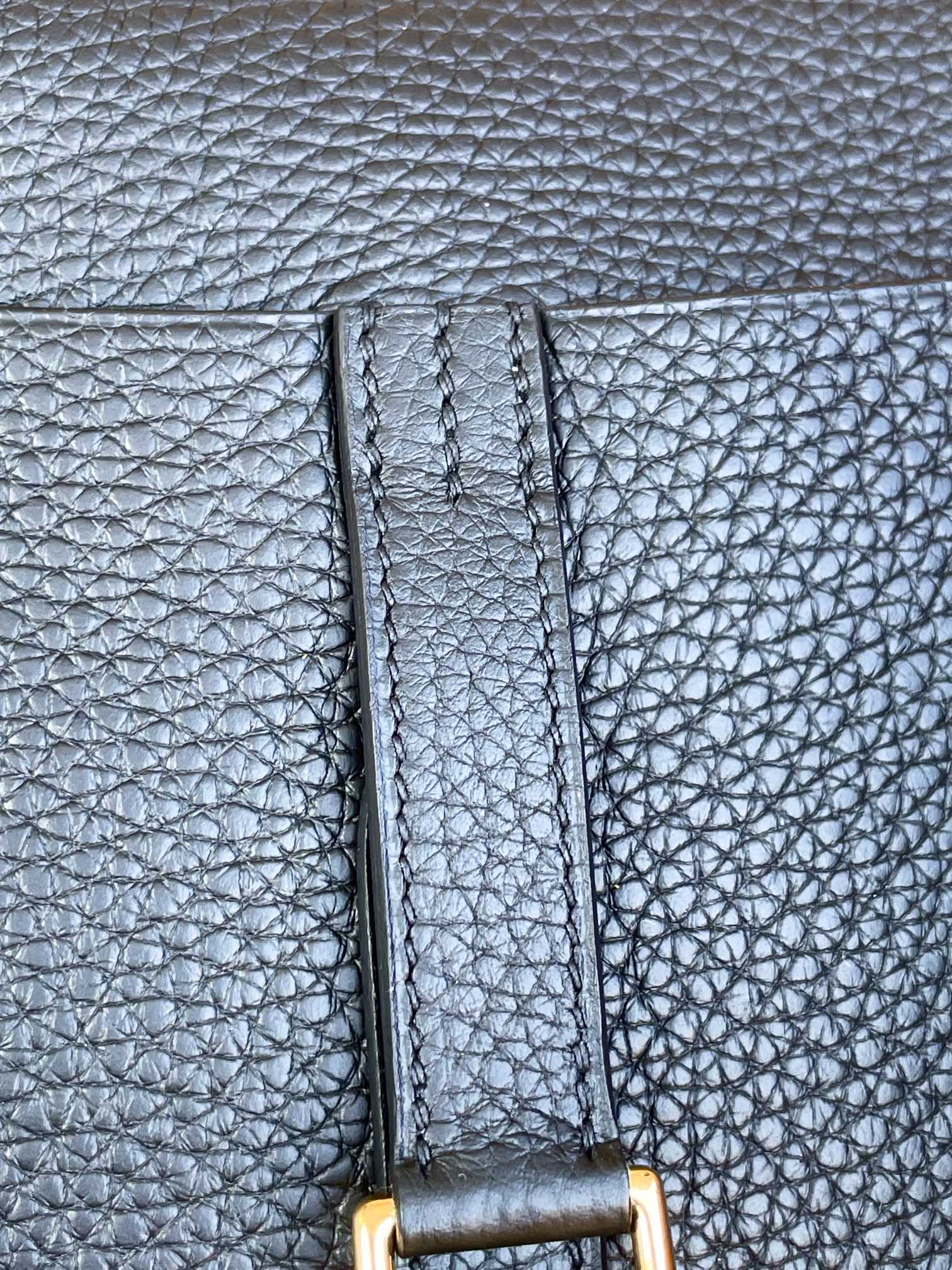 Halzan 25 gold buckle black TC leather