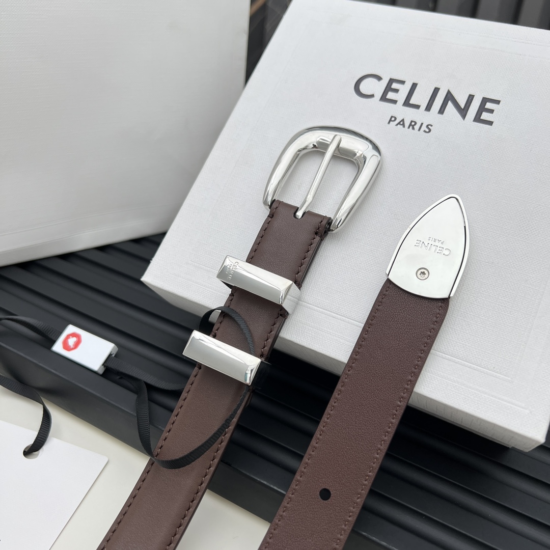 CELINE WESTERN medium belt in smooth calfskin