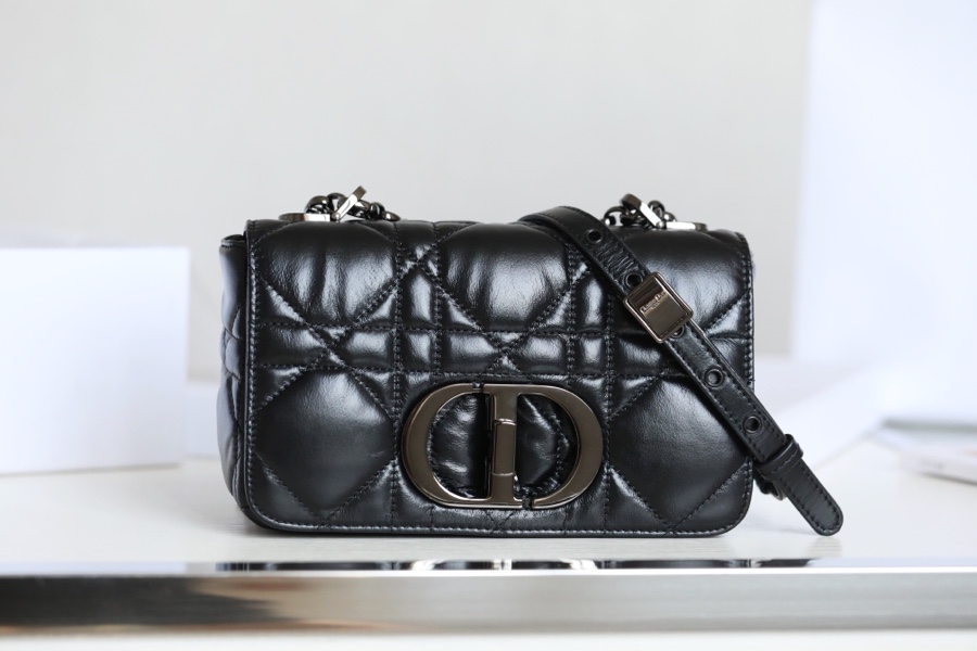 ▪️ DIOR CARO Black Gunmetal Buckle DR-061