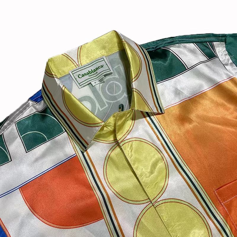 Casablanca 2022 spring and summer new table tennis printed silk short-sleeved shirt