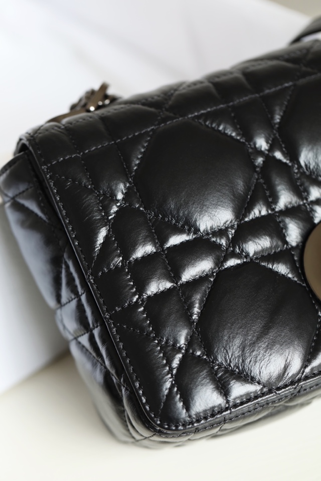 ▪️ DIOR CARO Black Gunmetal Buckle DR-061