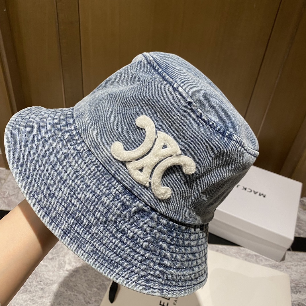 [CELINE Celine] 2023 new denim made of old fisherman hat