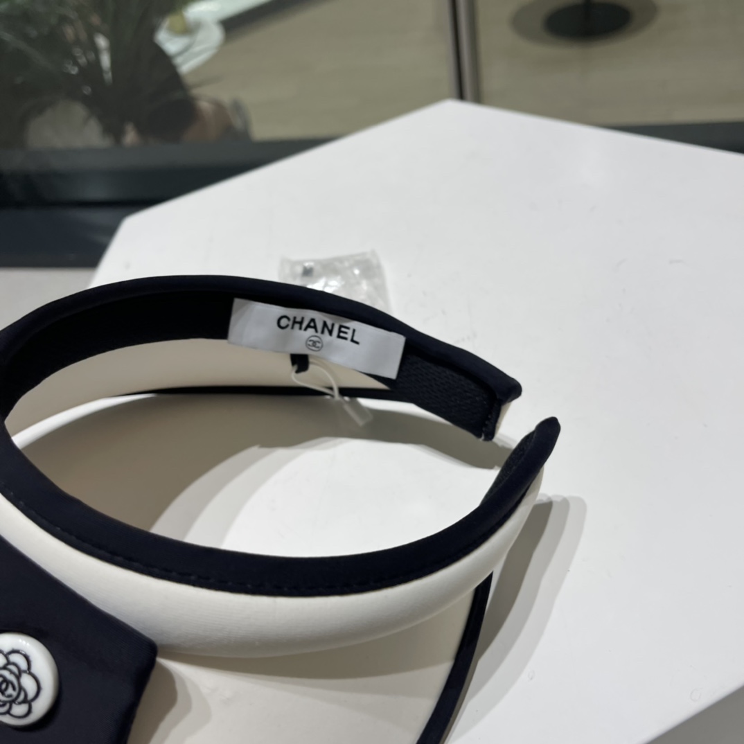 Chanel Bow Hat Empty Top Sun Protection UV Sun Shade Cap