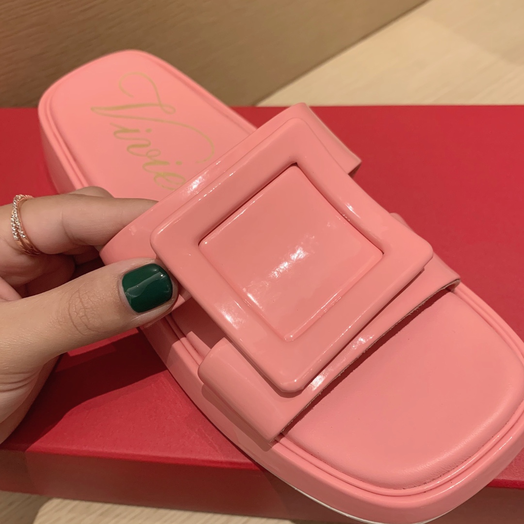 Roger Vivier | 𝟐𝟎𝟐𝟏/𝐒𝐒 𝐧𝐞𝐰 RV Top Edition Diamond Buckle Slippers Swarovski Crystal Diamonds