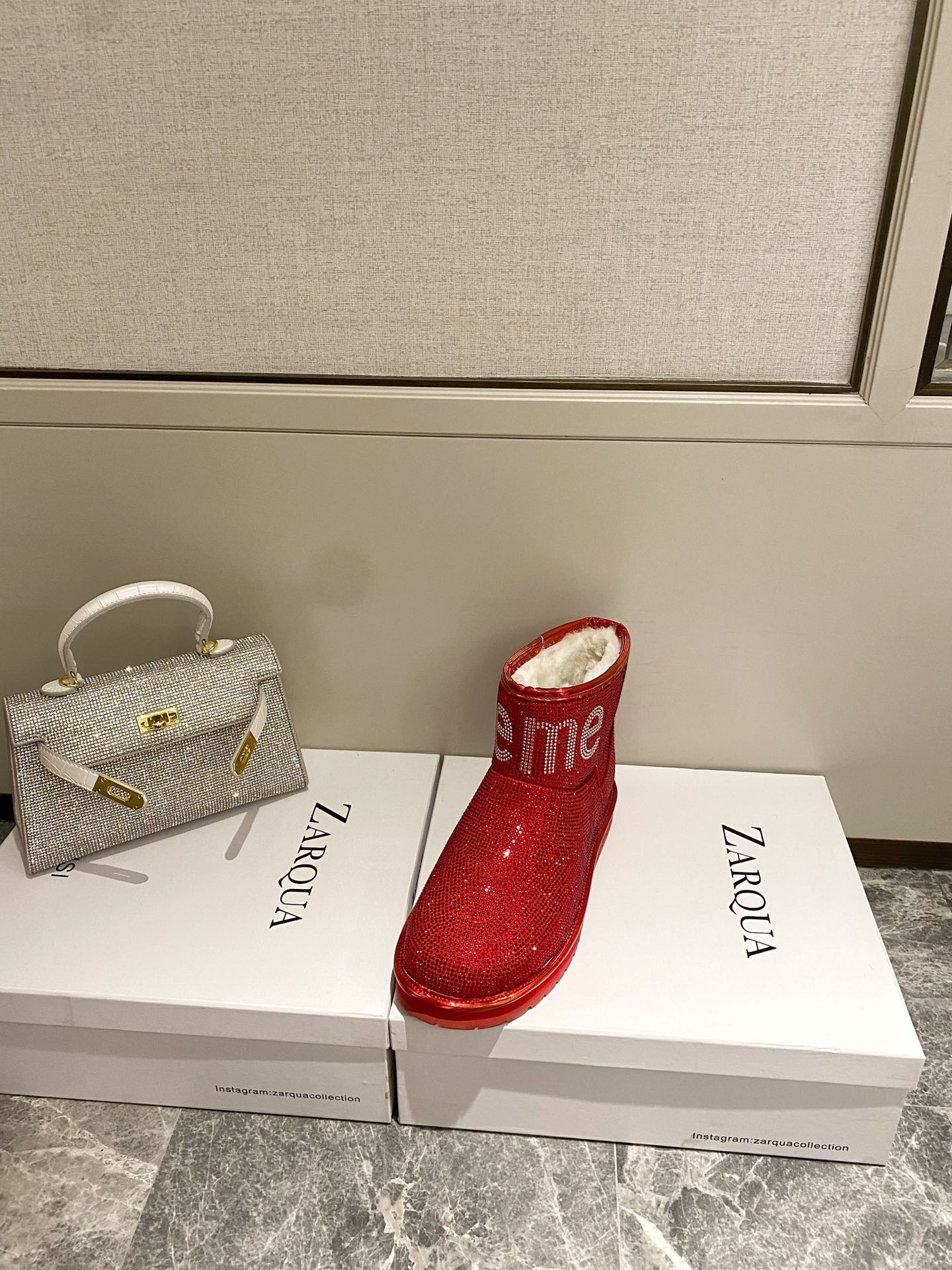 supermen & Louis Vuitton LV cooperation models full of diamonds snow shoes on the new lining pure wool super warm