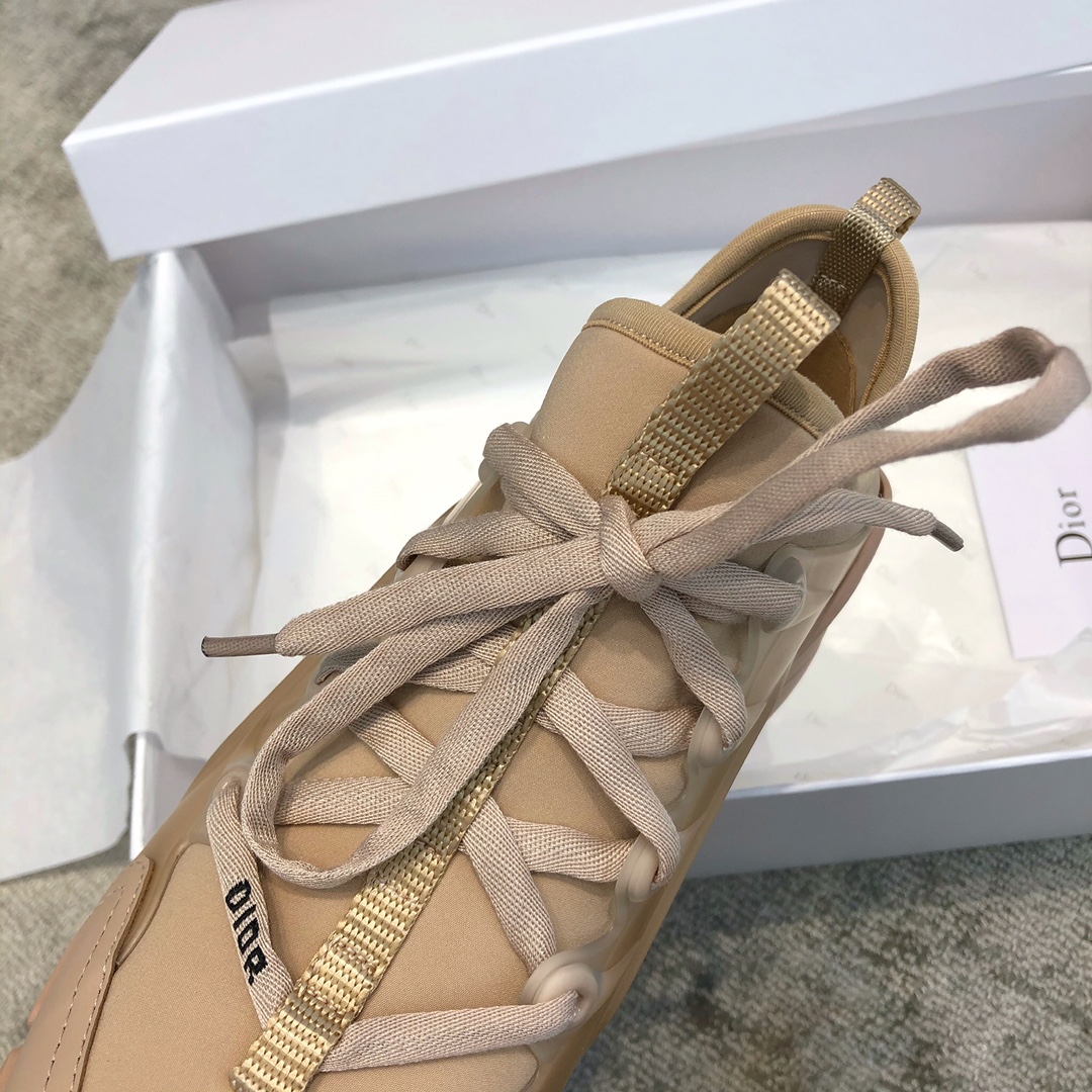 DIOR Imported Stretch Lycra TPU Outsole Kaleidoscope Print Sneakers Apricot