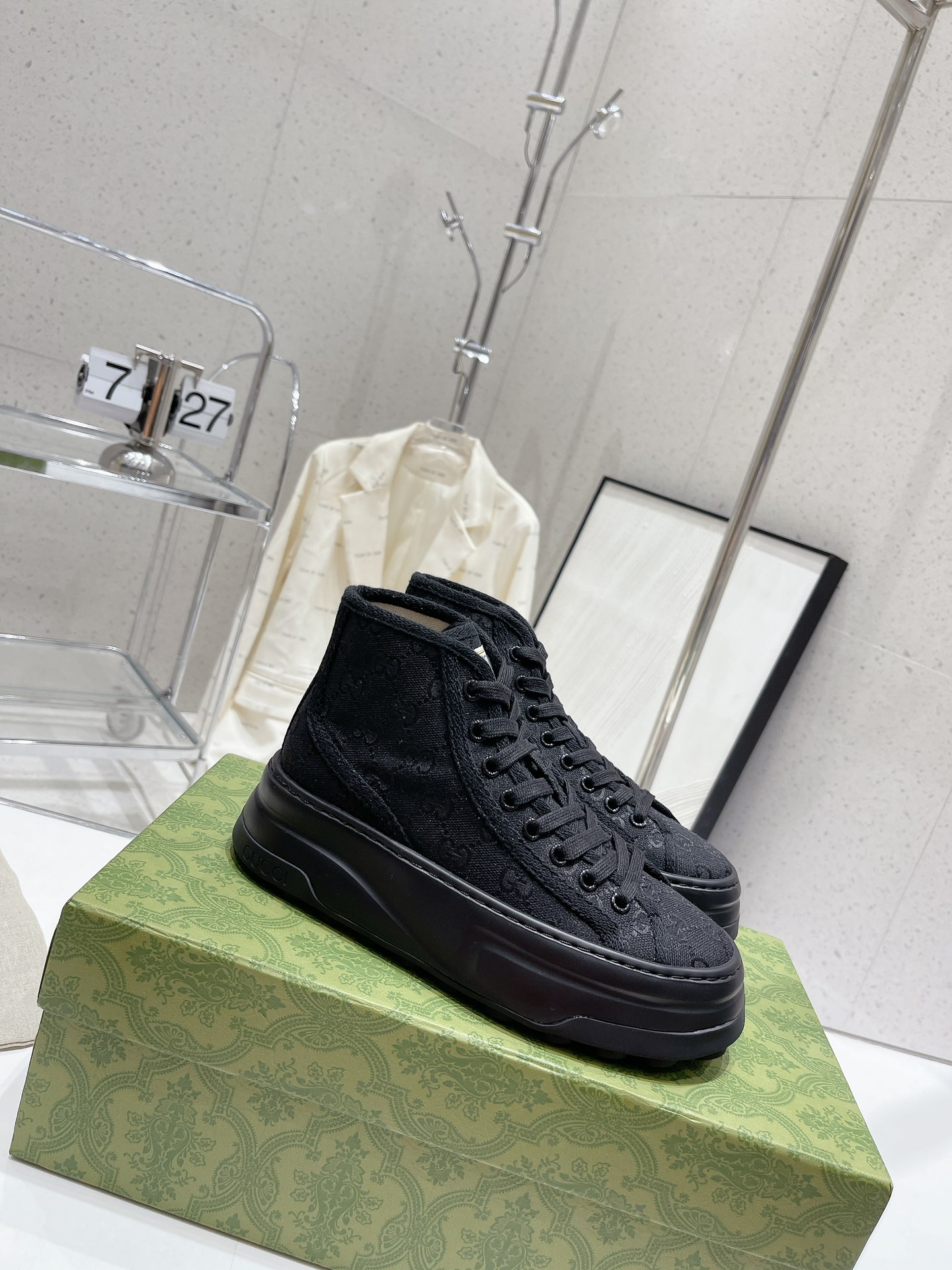 Gucci Explosive Presbyopia Canvas Casual Platform Shoes