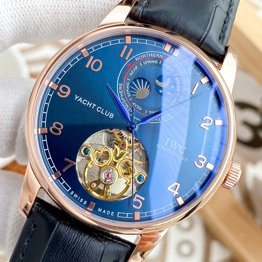 IWC- Fine men's watches Fully automatic mechanical movement, top 316 steel case and strap