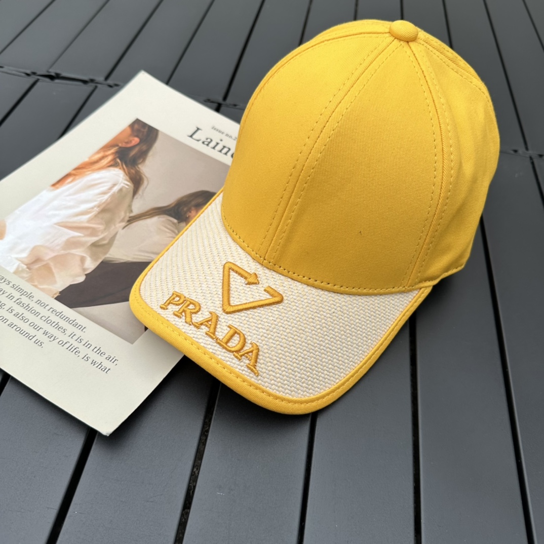 prada classic triangle logo baseball cap