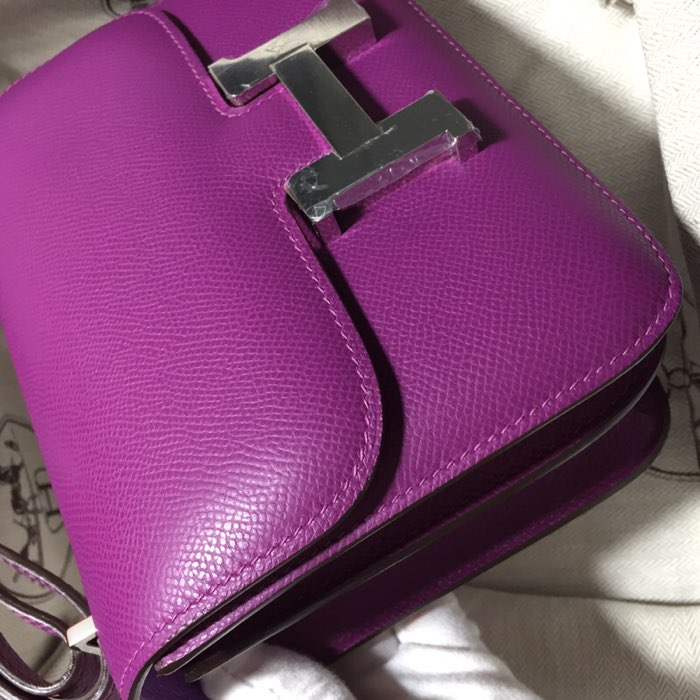 Constance18 sea anemone purple imported beeswax thread sewing original hardware Epsom leather