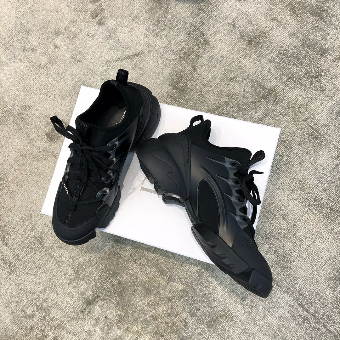 DIOR Imported Stretch Lycra TPU Outsole Kaleidoscope Print Sneakers Black