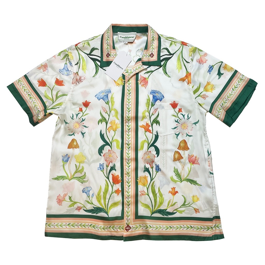 Casablanca Graffiti flower printed silk shirt