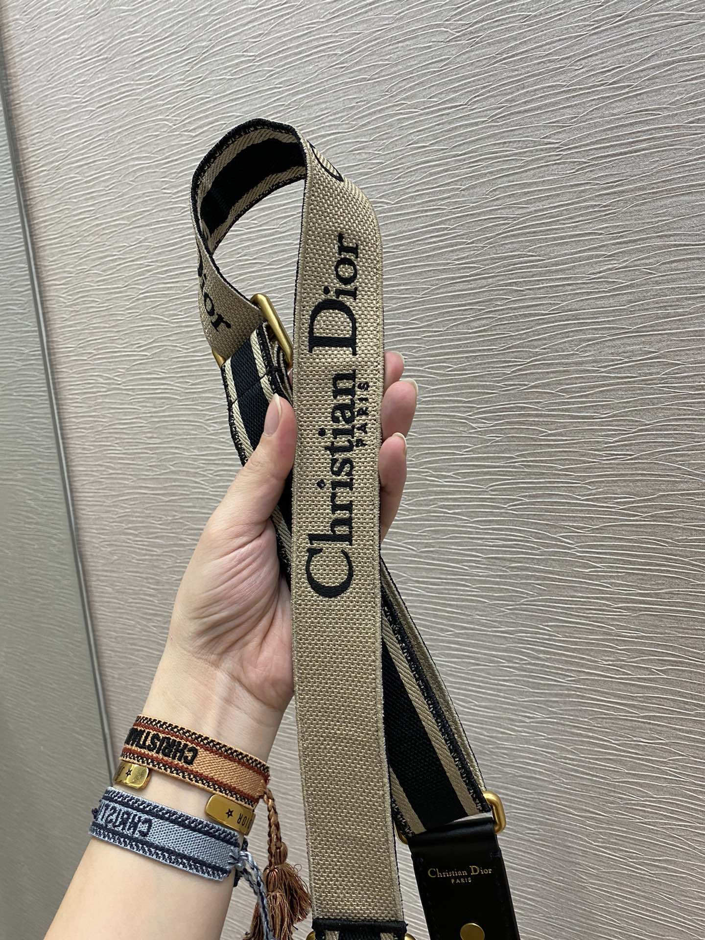 Dior Velvet Collection letter wide shoulder strap