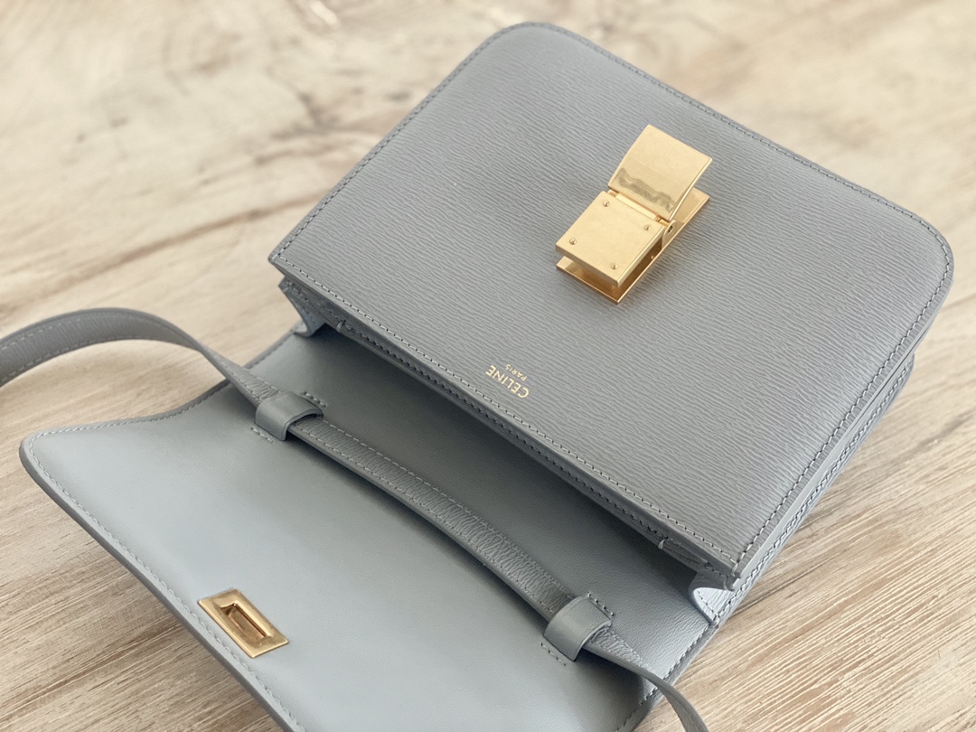 𝐂𝐞𝐥𝐢𝐧𝐞 Box Teen bag in polished calfskin