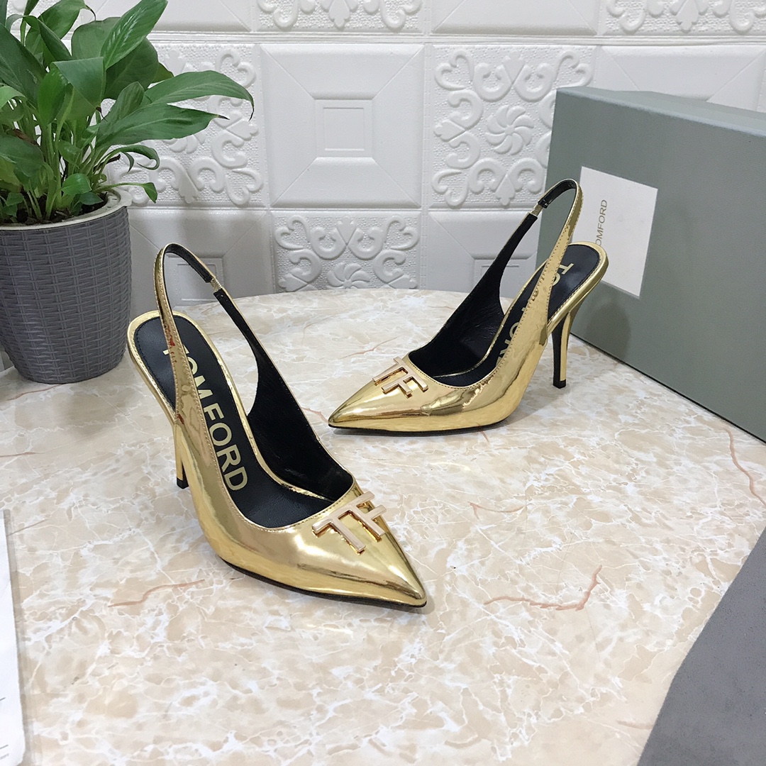 𝐓𝐎𝐌𝐅𝐎𝐑𝐃｜𝟐𝟎𝟐𝟑𝐒𝐒/𝐧𝐞𝐰 TOM high heeled bag toe sandals Original black leather outsole