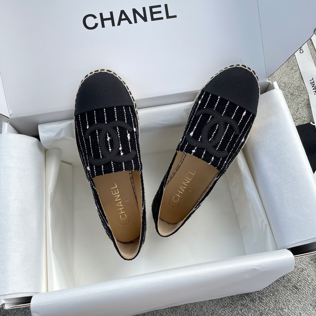 CHANEL fisherman shoes custom mixed sheepskin imported leather embryo leather upper soft inner cushion sheepskin