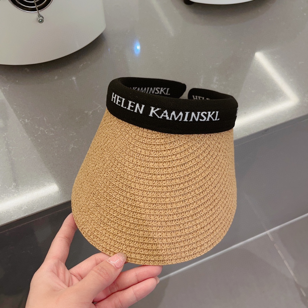 Trendy brand headband straw hat, running sun visor hat