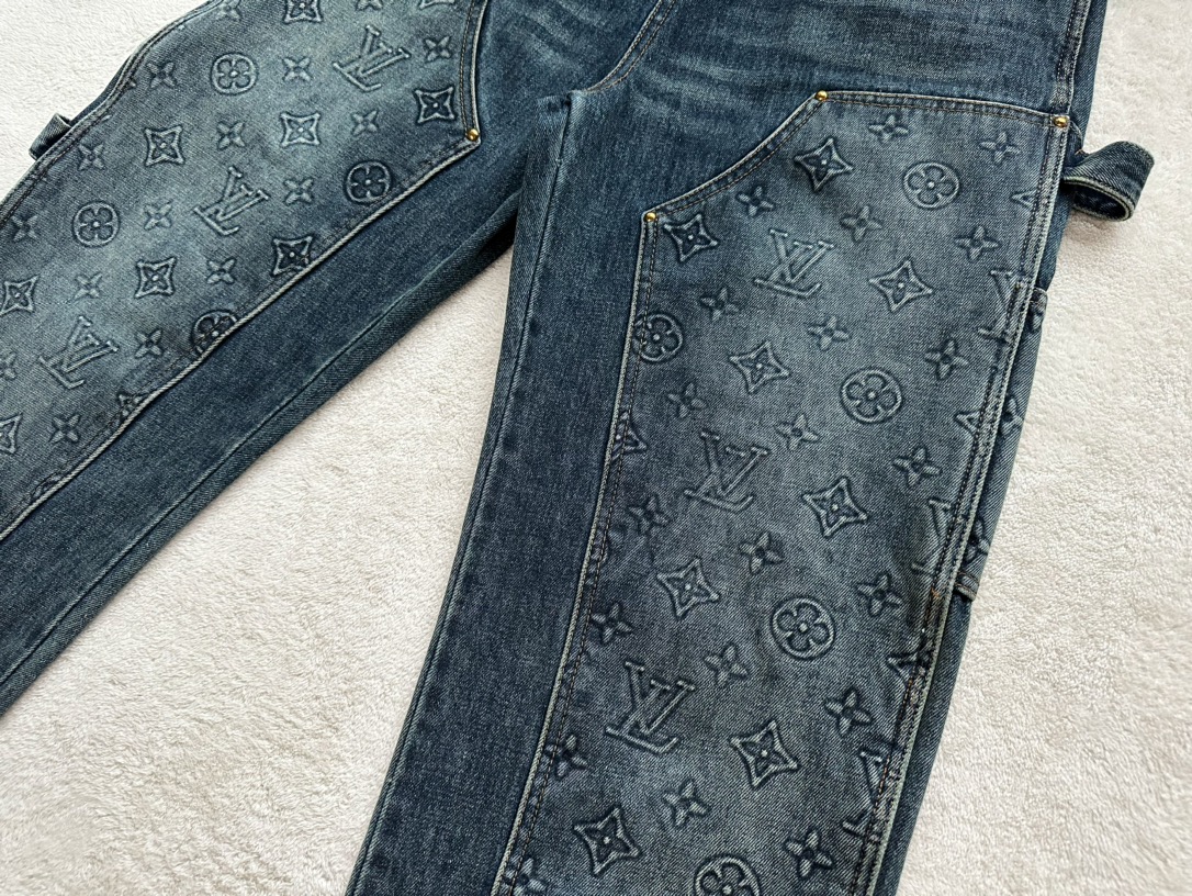 Louis Vuitton...three-dimensional embossed denim trousers