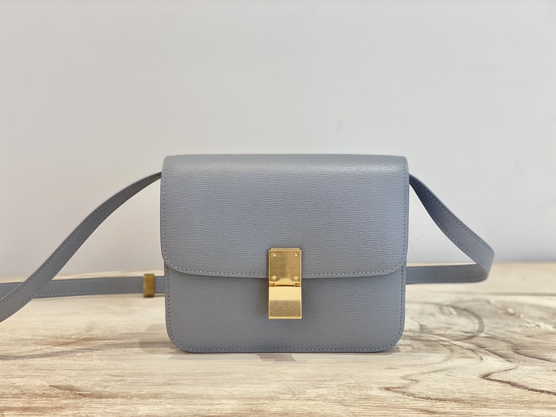 𝐂𝐞𝐥𝐢𝐧𝐞 Box Teen bag in polished calfskin