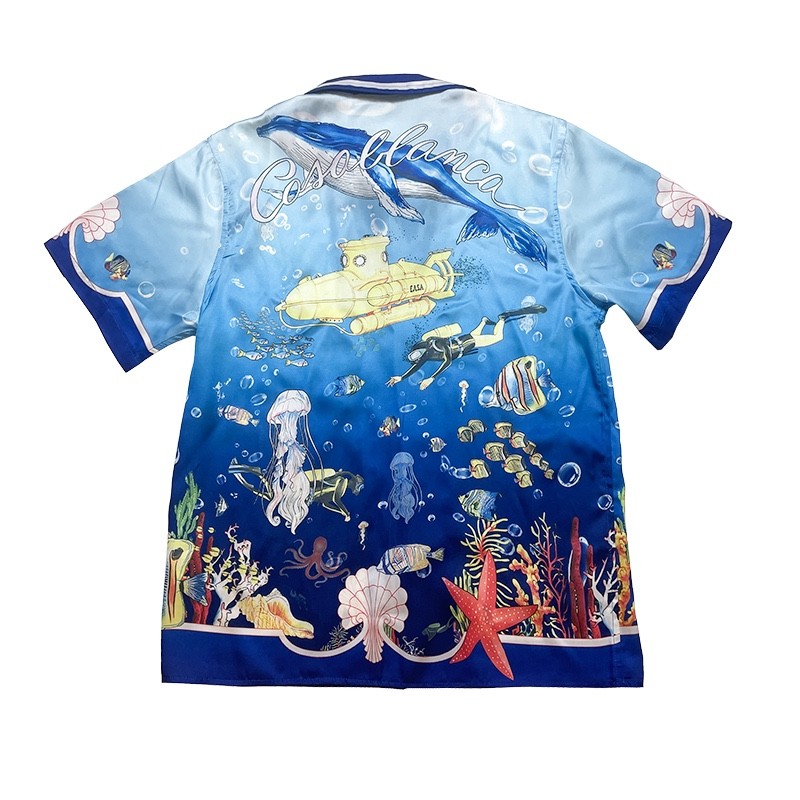 Casablanca Sea World Submarine Print Hawaiian n wind shirt