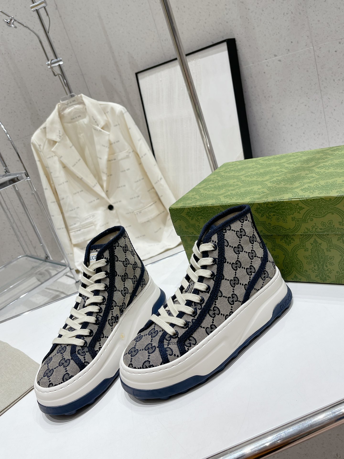 Gucci Explosive Presbyopia Canvas Casual Platform Shoes