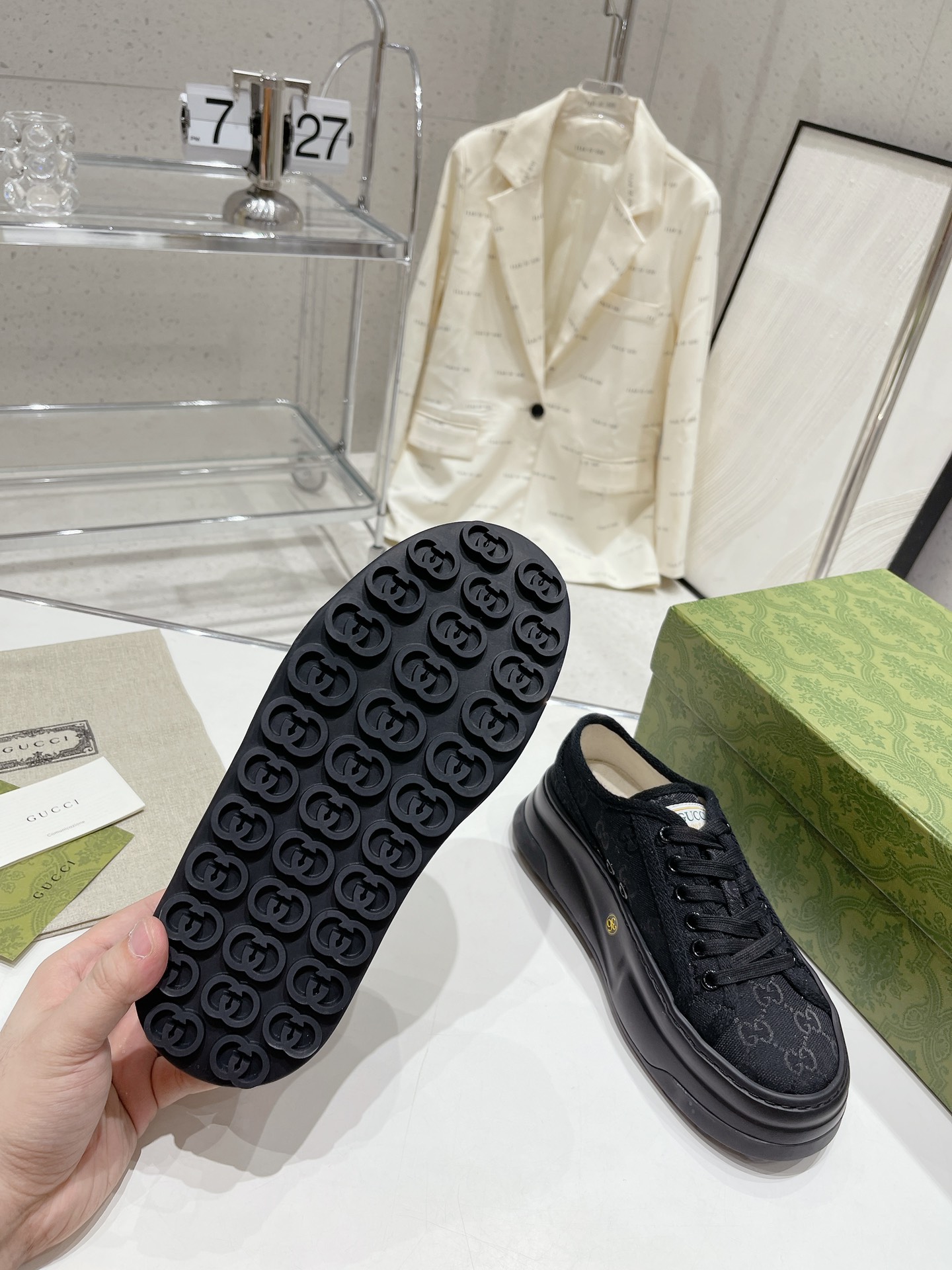 Gucci Explosive Presbyopia Canvas Casual Platform Shoes