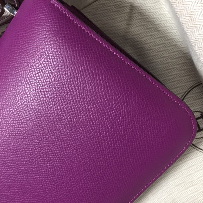 Constance18 sea anemone purple imported beeswax thread sewing original hardware Epsom leather