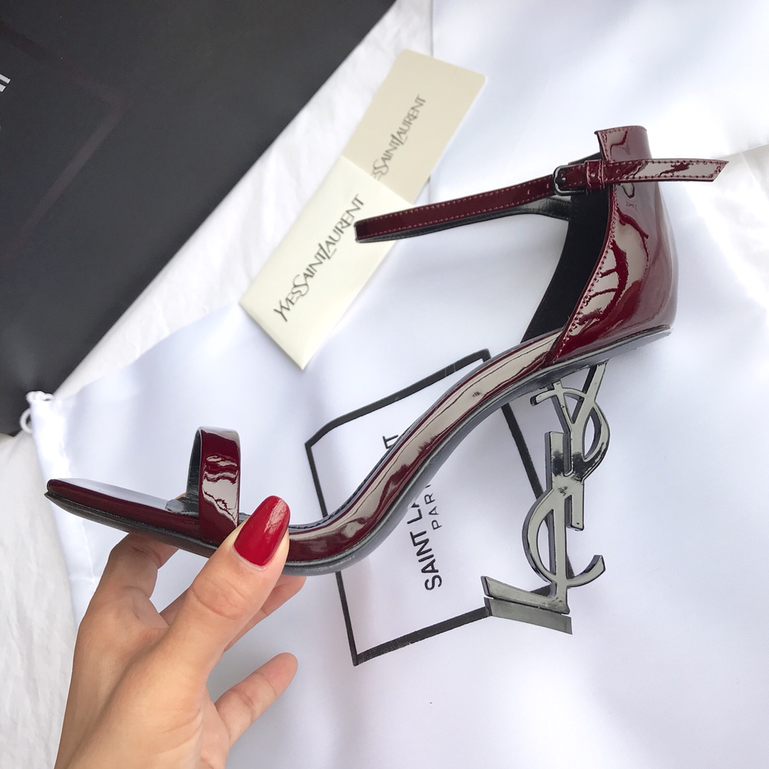 Saint Laurent 2020 newest Opyum sandals high heel sandals original open mold leather outsole