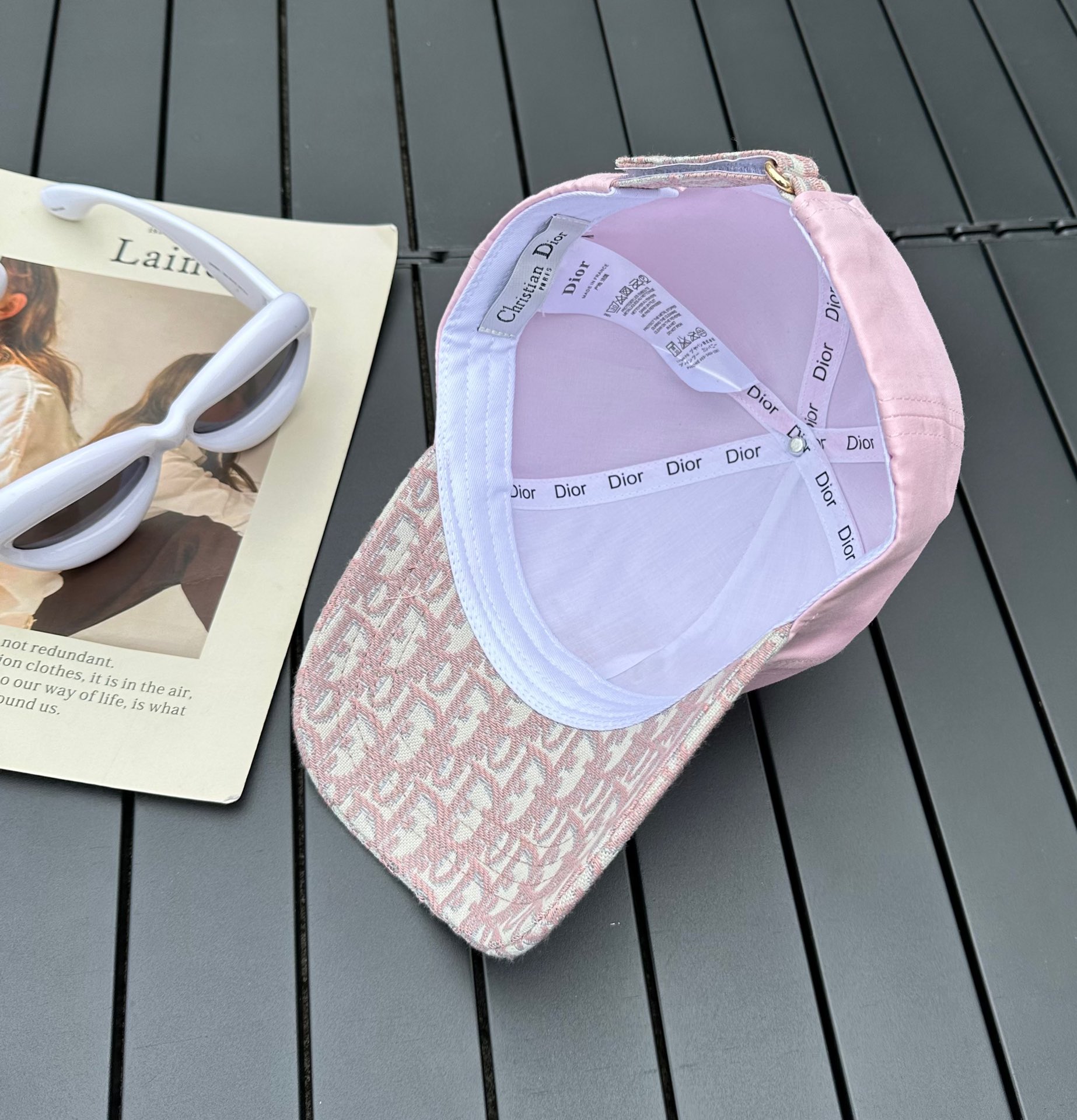 Dior new embroidered letters canvas baseball cap head circumference: 57cm