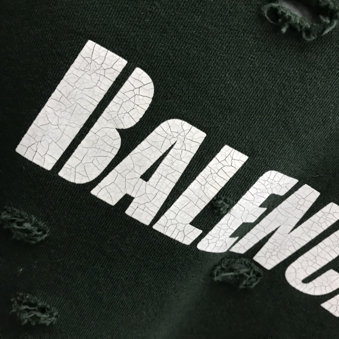 Balenciaga ripped double layer hoodie