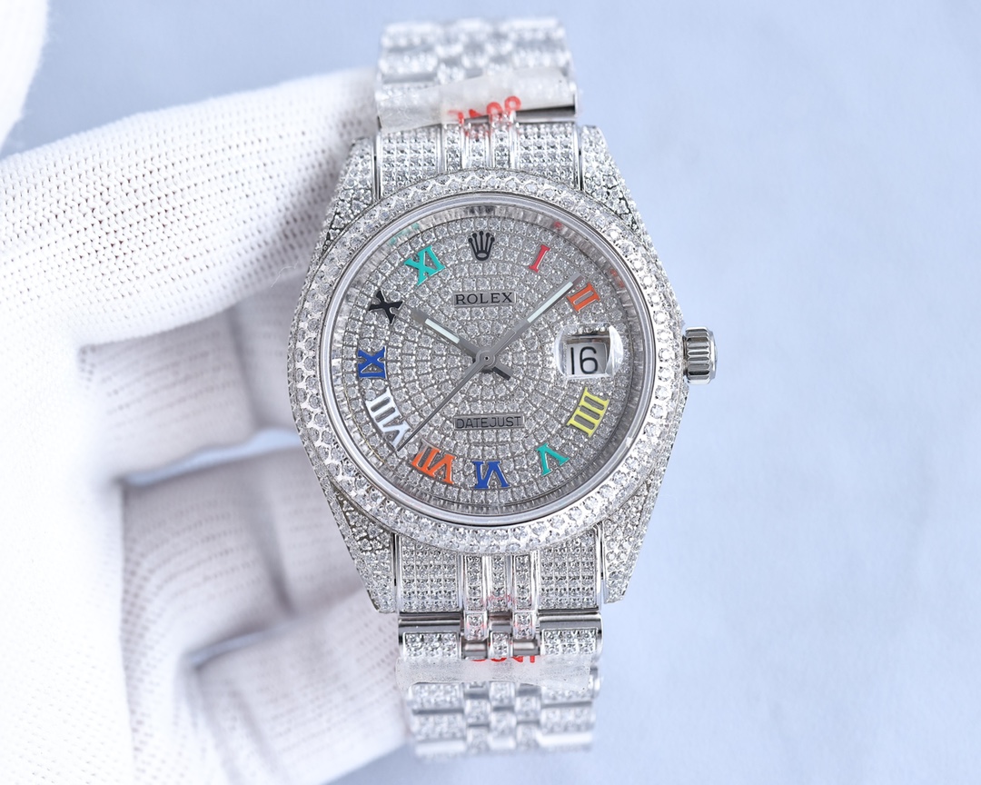 Rolex full diamond local luxury version 18k nanotechnology