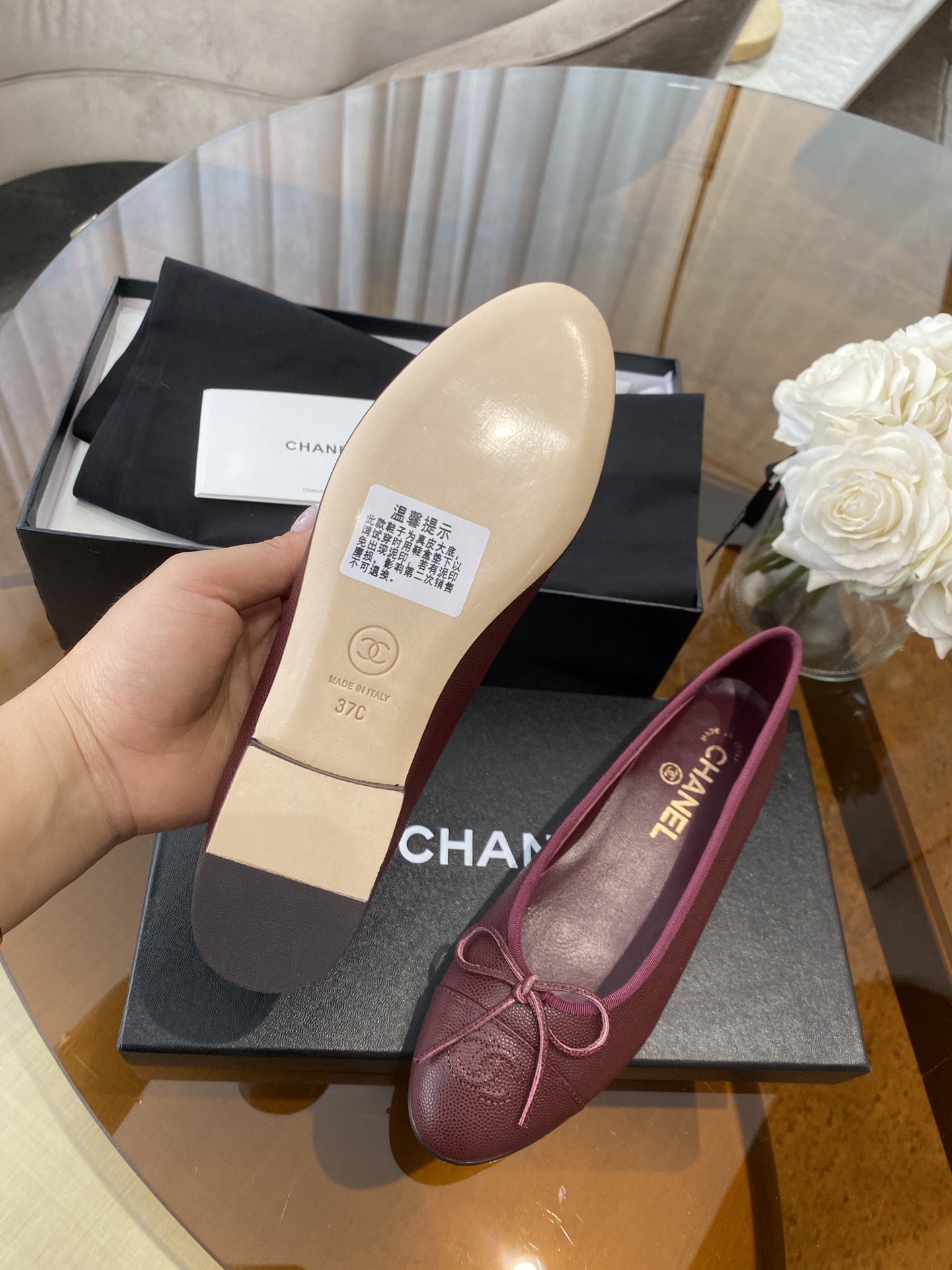 CHANEL ballet shoes Imported custom leather Italy imported leather outsole