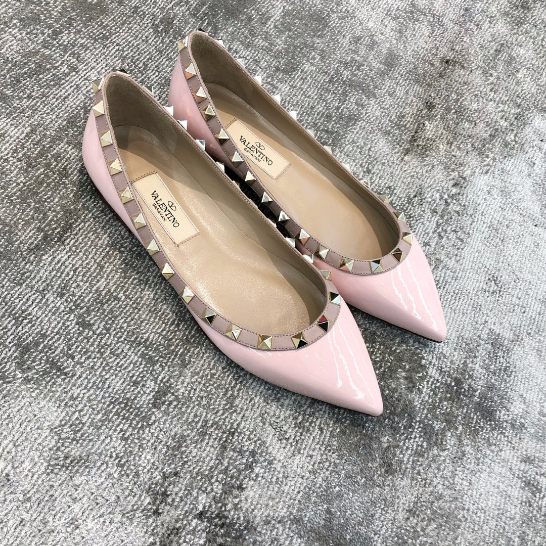 Valentino VT Collection Flats Patent Leather Pink
