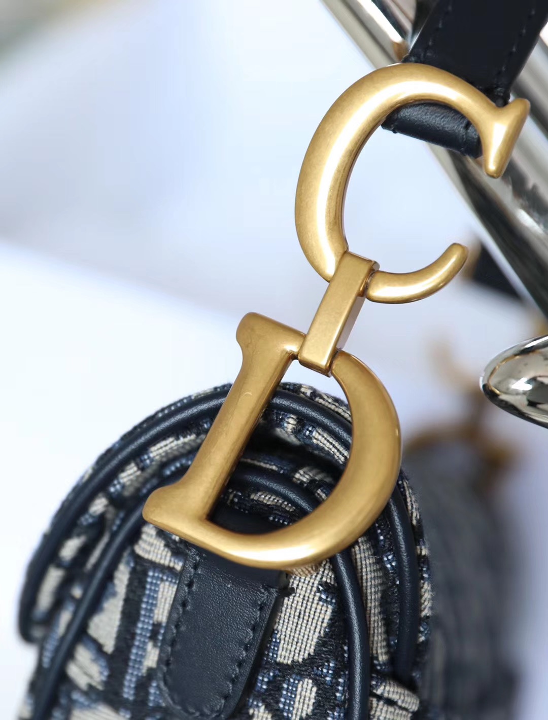 Dior Oblique Old Flower Saddle Handbag