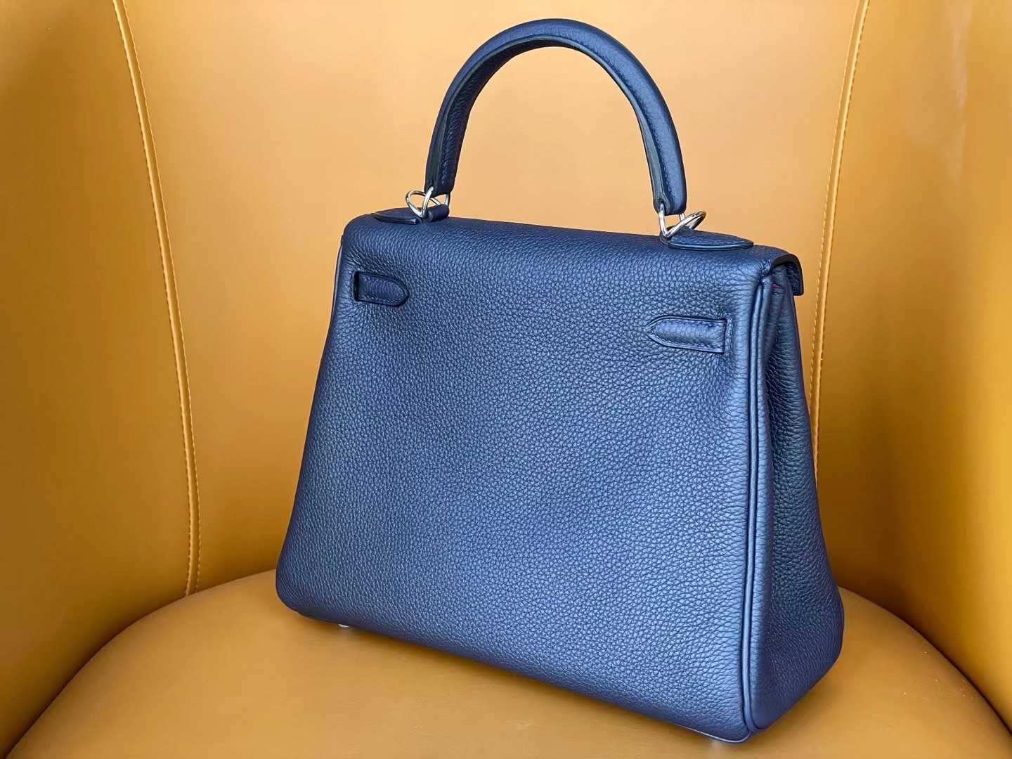 Kelly25 Midnight Blue Togo with Rose Purple