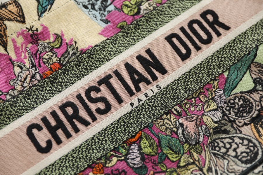 DIOR TOTE multicolored floral embroidery