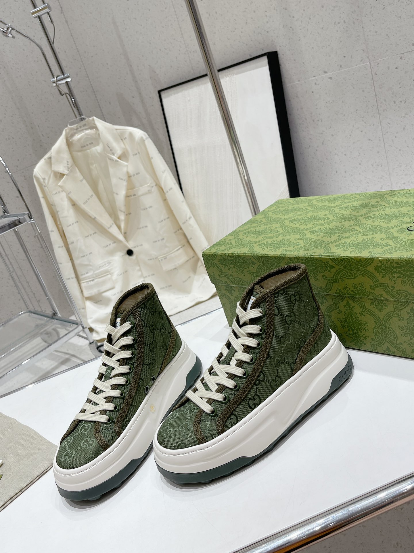 Gucci Explosive Presbyopia Canvas Casual Platform Shoes