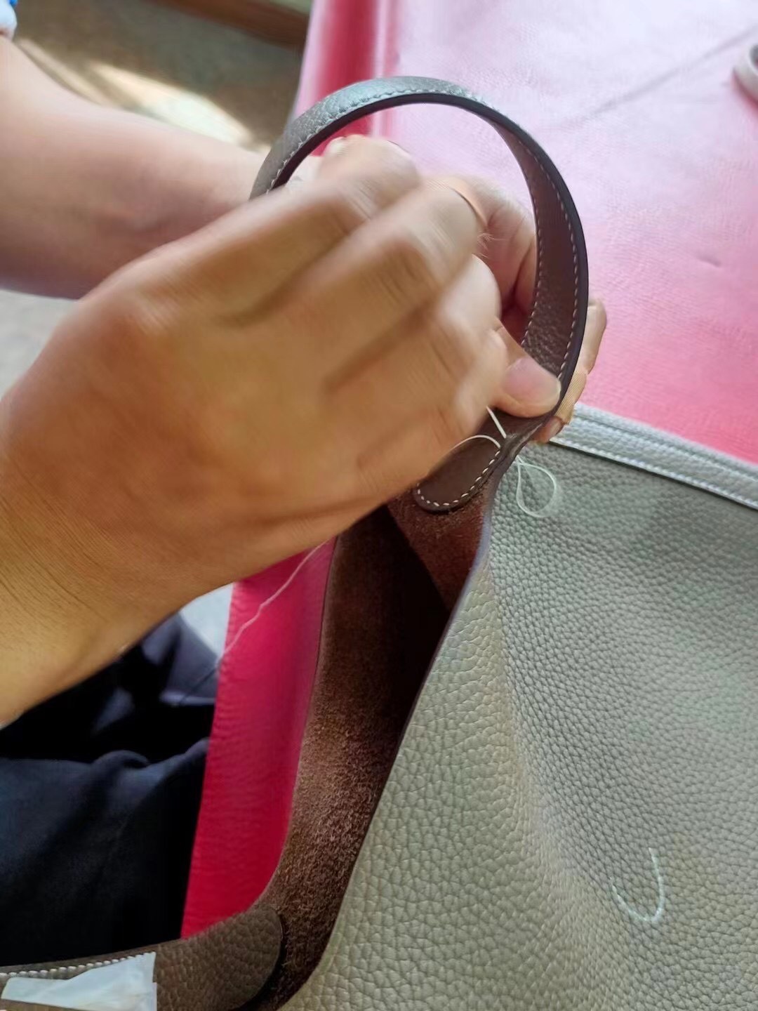 Hermes bag making process:Today squatting one day manual workshop