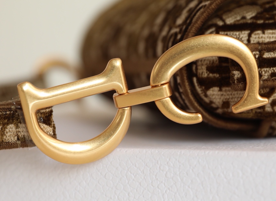 Dior Oblique Velvet Saddle Brown