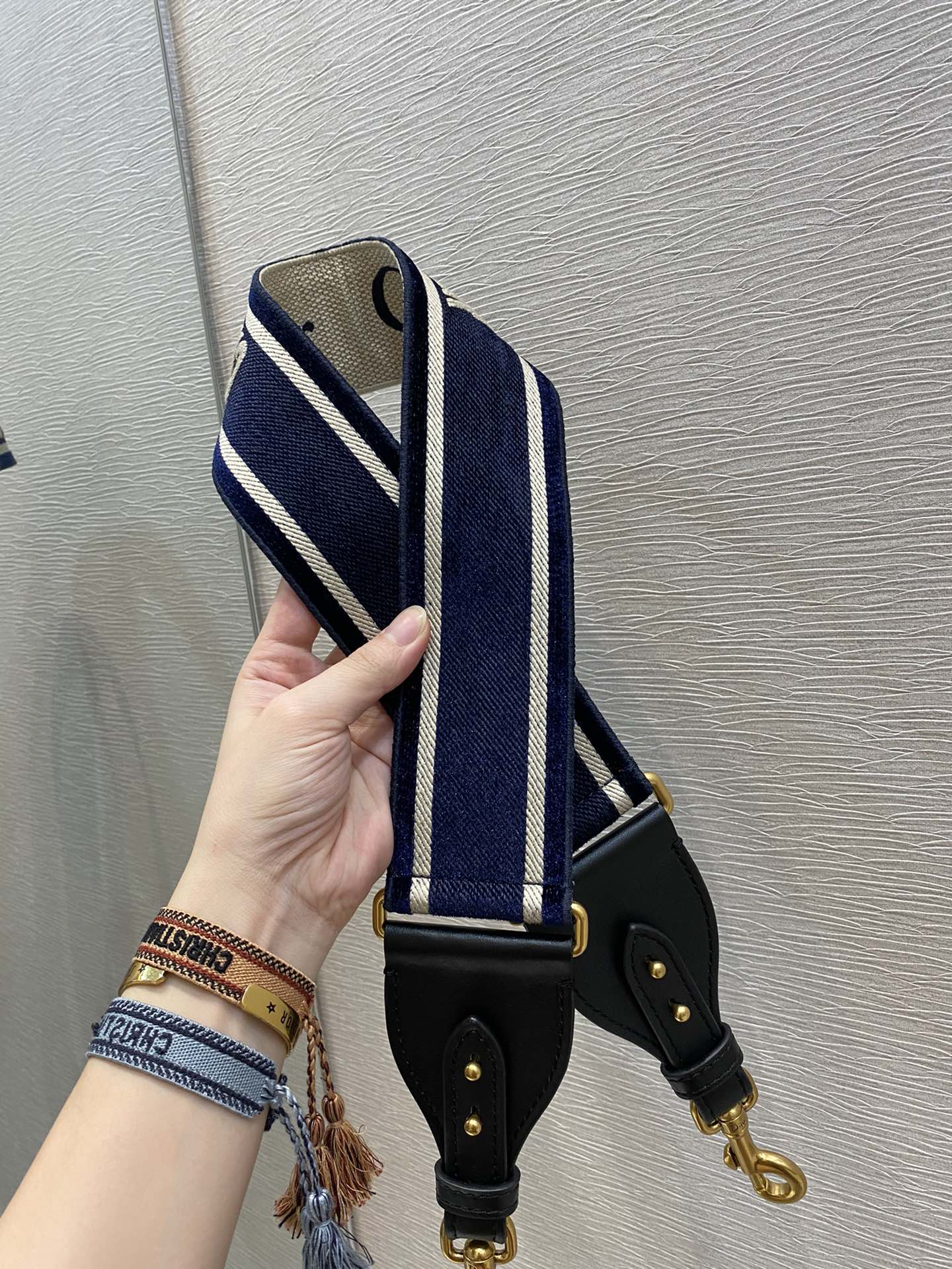 Dior Velvet Collection letter wide shoulder strap