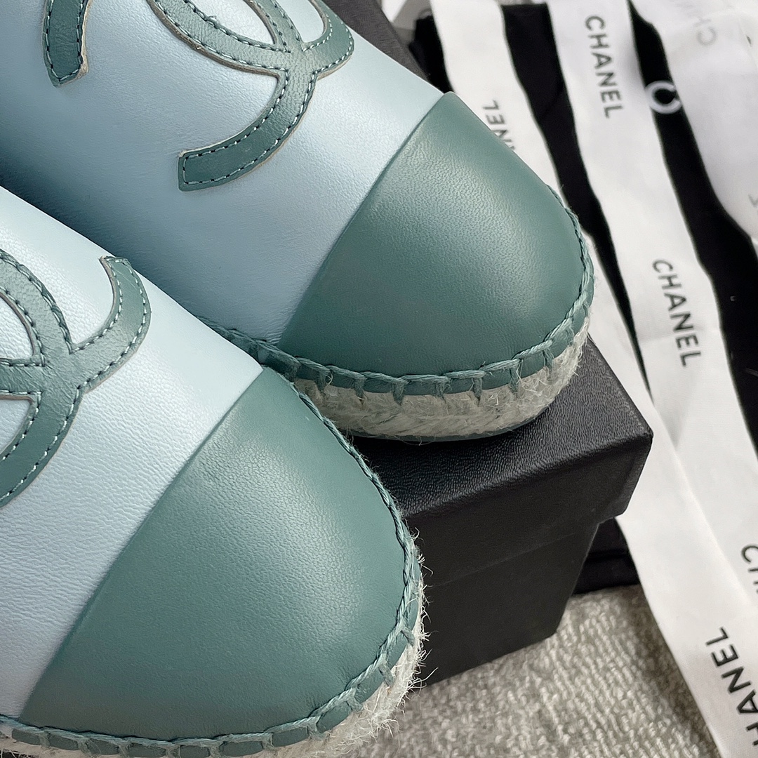 CHANEL fisherman shoes custom mixed sheepskin imported leather embryo leather upper soft inner cushion sheepskin