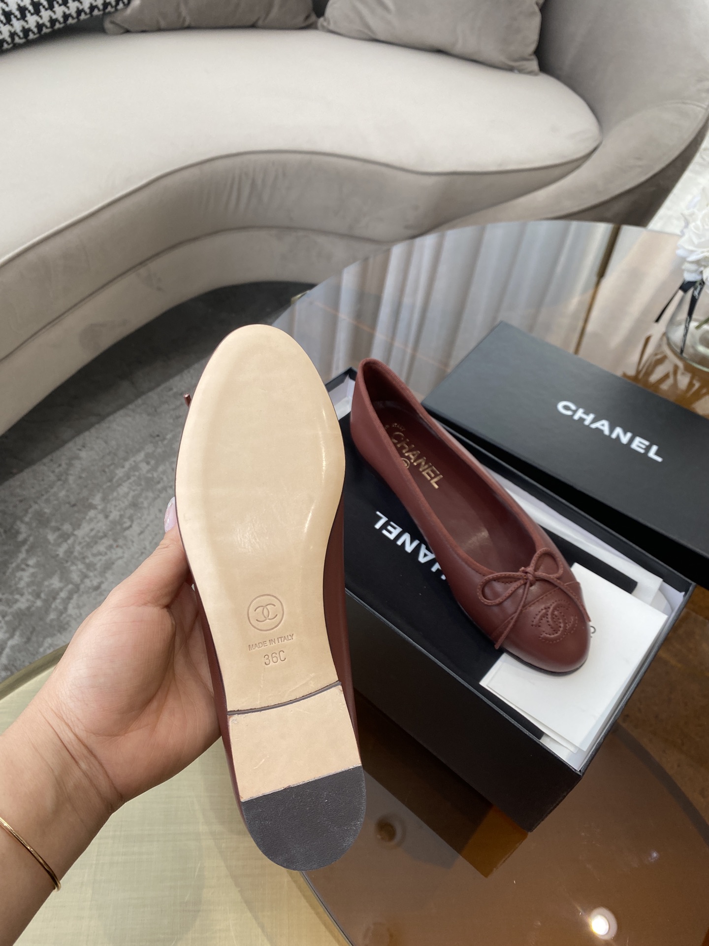 CHANEL ballet shoes Imported custom leather Italy imported leather outsole