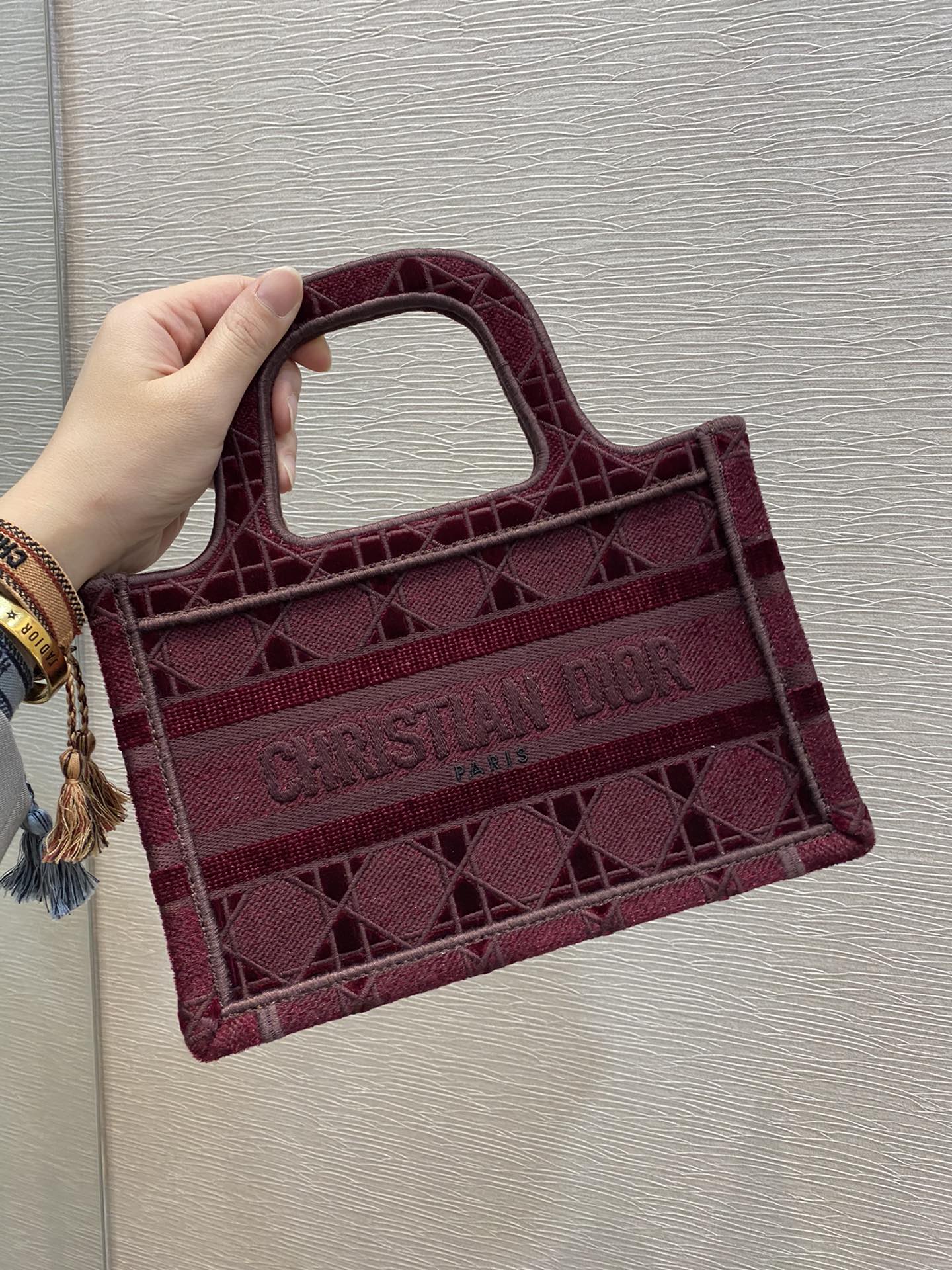 Mini Retro Red  Tote Velvet latest plaid series