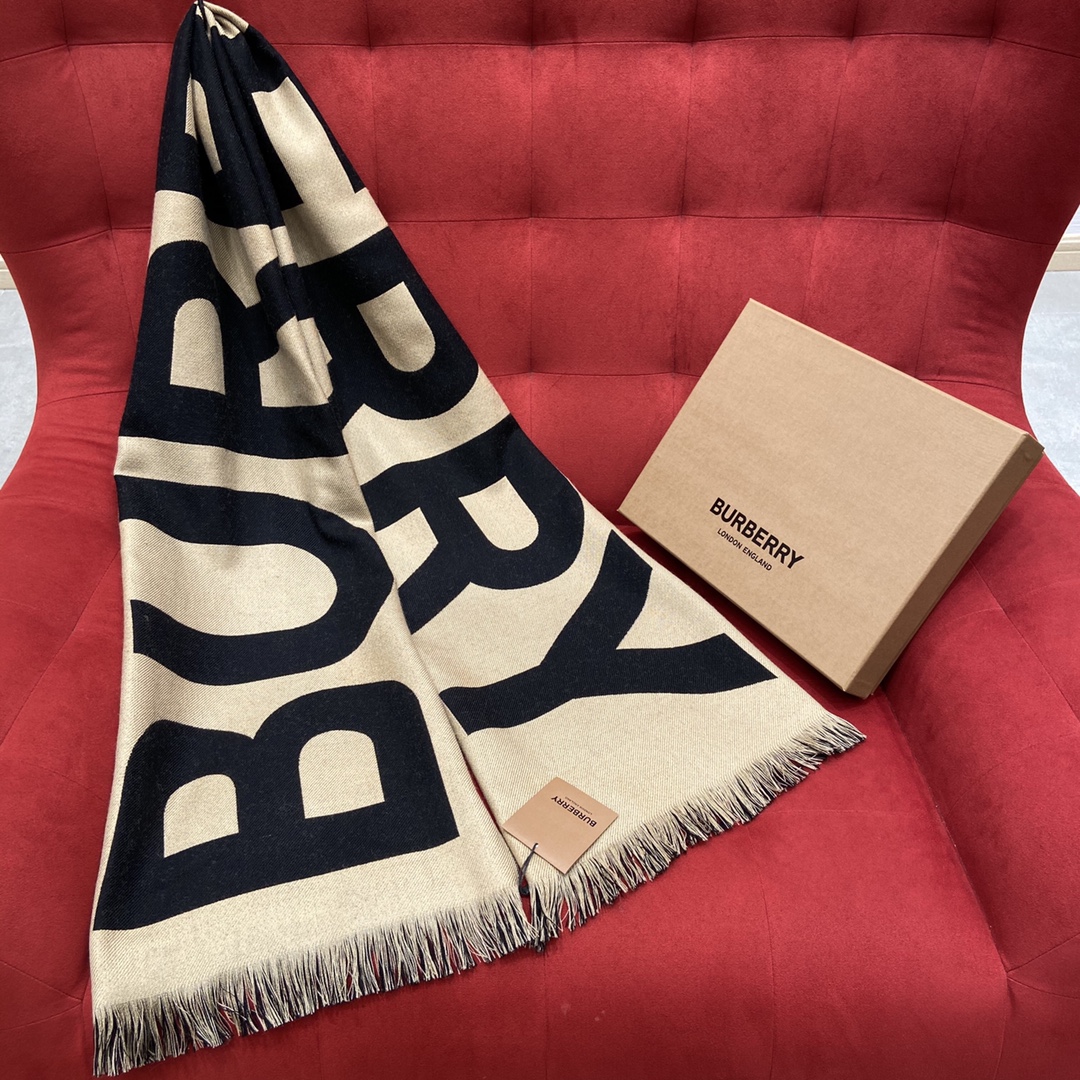 Burberry Classic Monogram Scarf 100% Wool