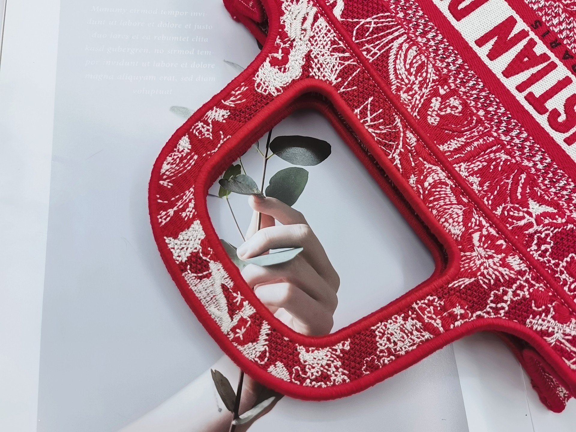 Dior Book Tote New Pattern Red Tiger Mini