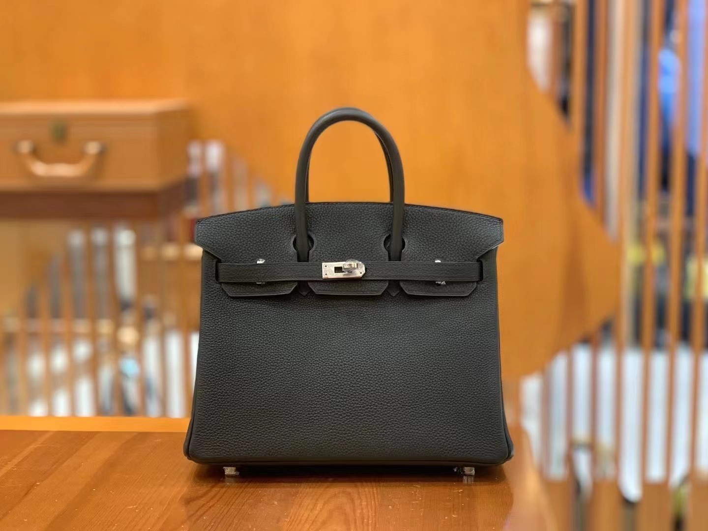 Birkin Black Silver Buckle togo French original beeswax thread