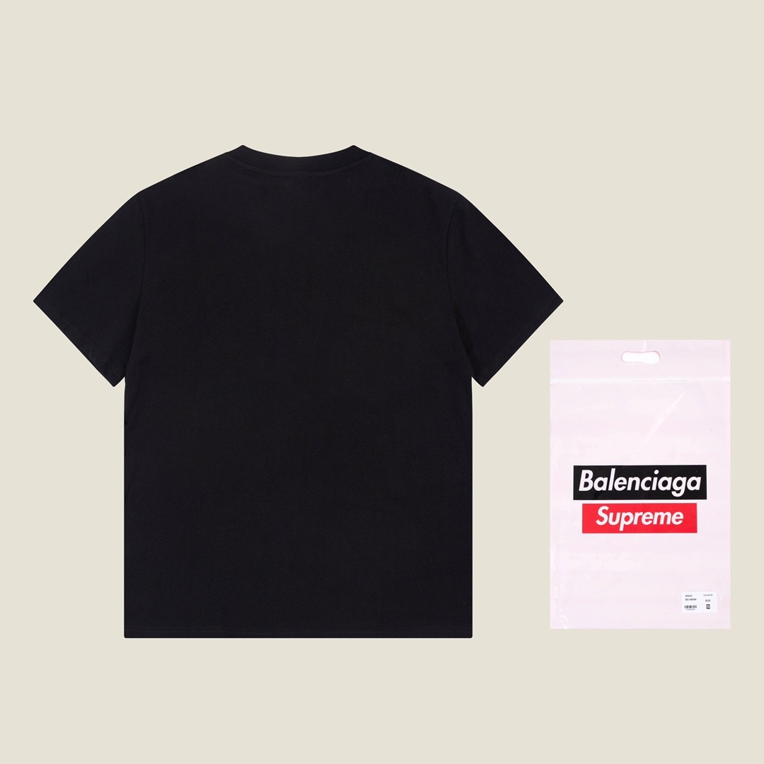 Balenciaga × Supreme 2023 Fall Spring/summer collection simple double LOGOT shirts