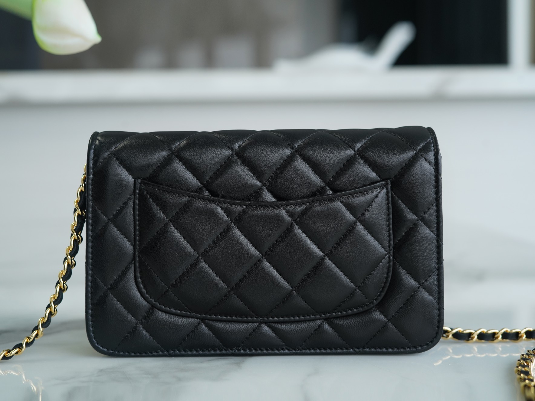 CHANEL 𝑾𝒐𝒄 Fat Choi Bag Entry Classic 𝑾𝒐𝒄𝒄 (Magnetic Closure) Black Sheep Gold🐑